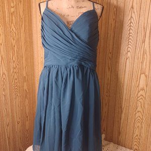 dresspic v neck knee high bridesmaid's dress